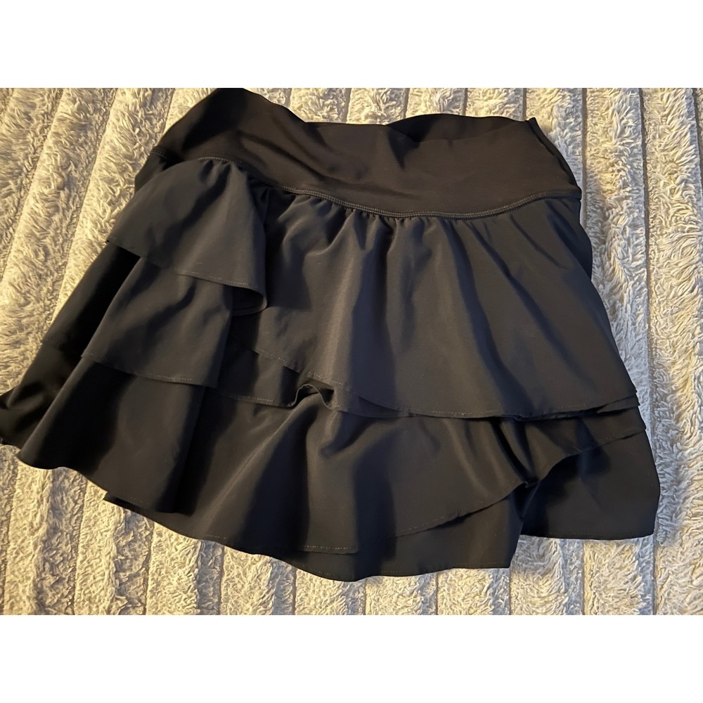 OFFLINE by Aerie Black Tiered Ruffle Skort Athletic Tennis Skirt Medium